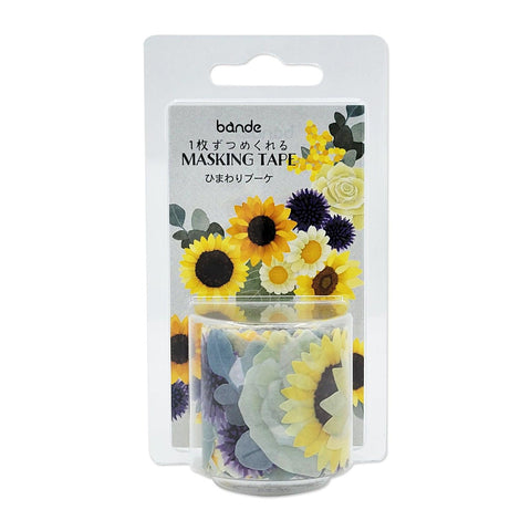 Bande Washi sticker roll Washi Tape - Sunflower Bouquet | papermindstationery.com | Bande, Flower, Masking Roll Stickers