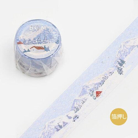 BGM Washi Tape 30mm Masking Tape Foil Stamping - Dot Painting Snow Mountain | papermindstationery.com | 30mm Washi Tapes, BGM, Washi Tapes