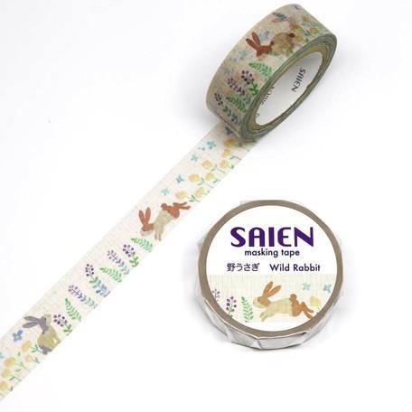 Kamiiso Saien Washi Tape 15mm Masking Tape - Purple Rabbit Land