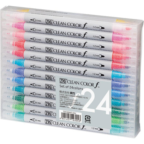 KURETAKE Zig Clean Color Twin Tip Marker Pen 24 Color Set | papermindstationery.com | KURETAKE, Markers, Writing Tools