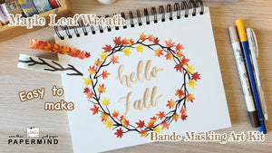 Make an Autumn Maple Leaf Wreath with Bande Masking Art Kit