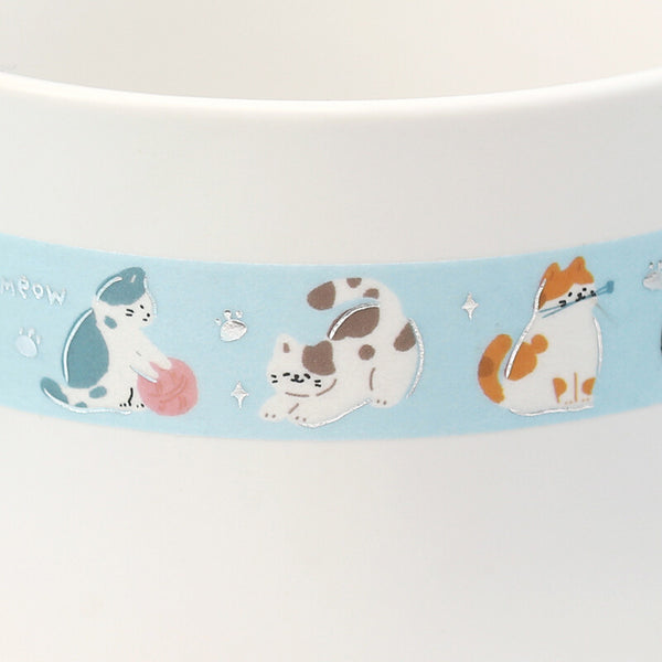 BGM Washi Tape 15mm Masking Tape Foil Stamping - Lovely Meow Cat