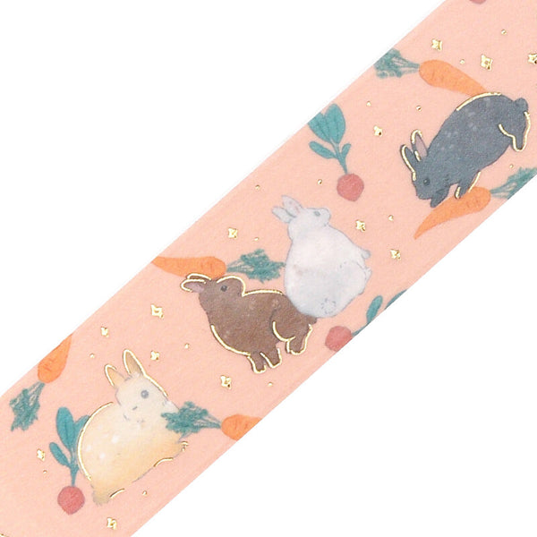 BGM Washi Tape 20mm Masking Tape Foil Stamping - Rabbit Country Carrot