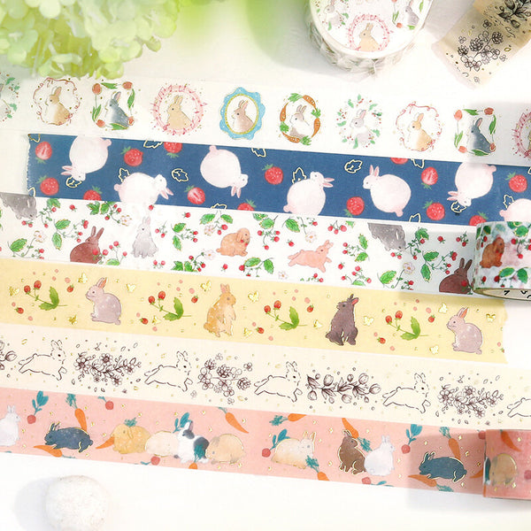 BGM Washi Tape 20mm Masking Tape Foil Stamping - Rabbit Country Carrot