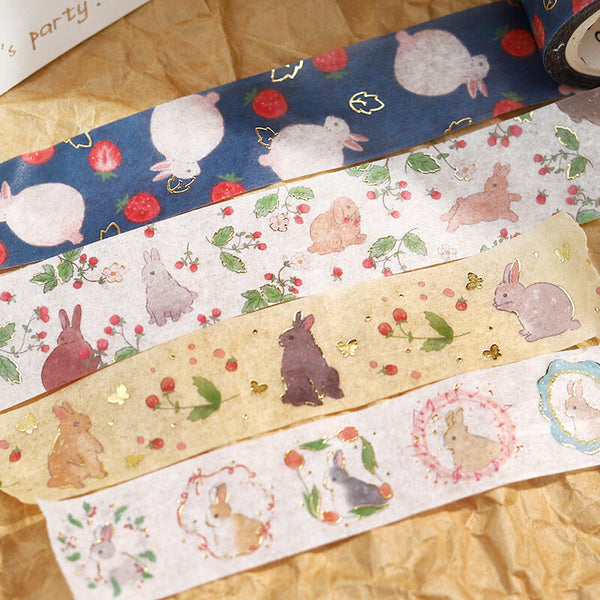 BGM Washi Tape 20mm Masking Tape Foil Stamping - Rabbit Country Forest