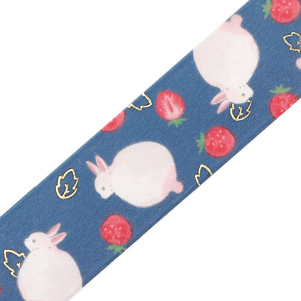 BGM Washi Tape 20mm Masking Tape Foil Stamping - Rabbit Country Strawberry