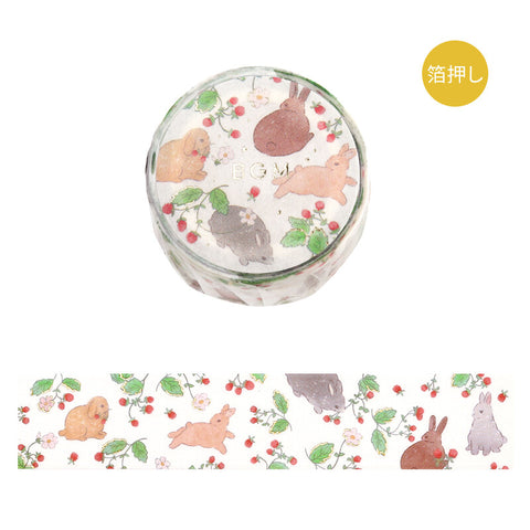 BGM Washi Tape 20mm Masking Tape Foil Stamping - Rabbit Country Forest