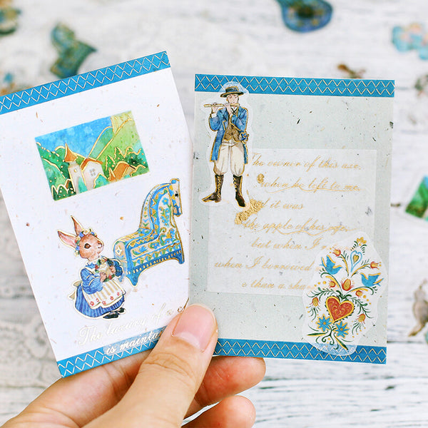 BGM Washi Sticker Flake SEAL Foil Stamping - The Alps Story Blue