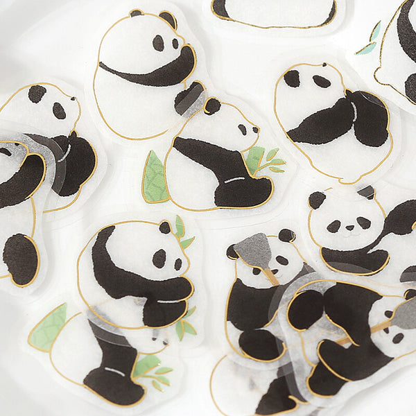 BGM Washi Sticker Flake SEAL Foil Stamping - Ippai Lots of Pandas
