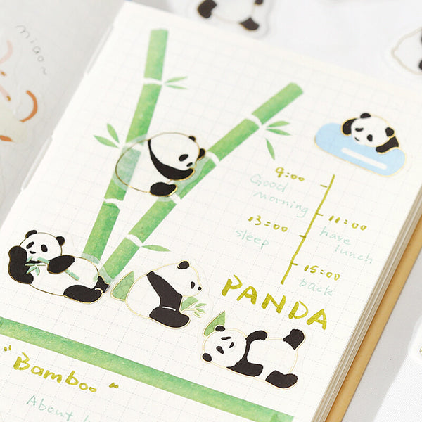 BGM Washi Sticker Flake SEAL Foil Stamping - Ippai Lots of Pandas