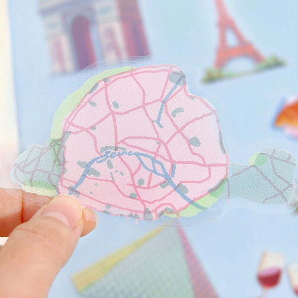 BGM Transparent Clear Sticker Flake SEAL - City Walk Paris