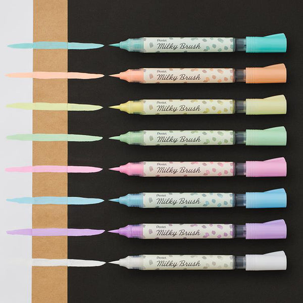 Pentel Milky Blush Brush Pen 8 Pastel Color Set GFH-P8ST