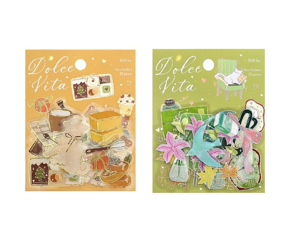 BGM Flake Stickers Set of 2 - Clear Dolce Vita Sweet Recipe &amp; Letter | Papermindstationery.com