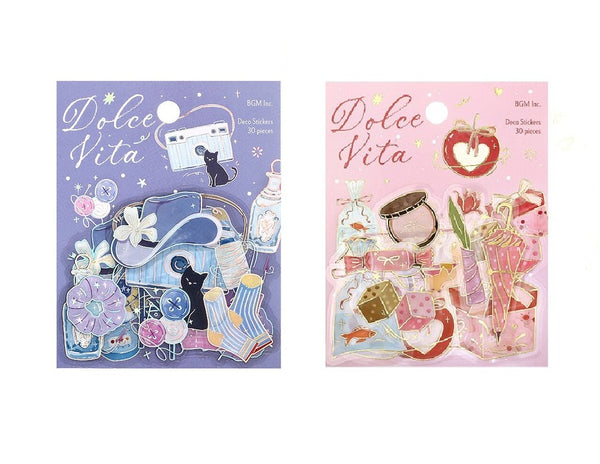 BGM Flake Stickers Set of 2 - Clear Dolce Vita Daily Life & Gift Giving | Papermind Stationery
