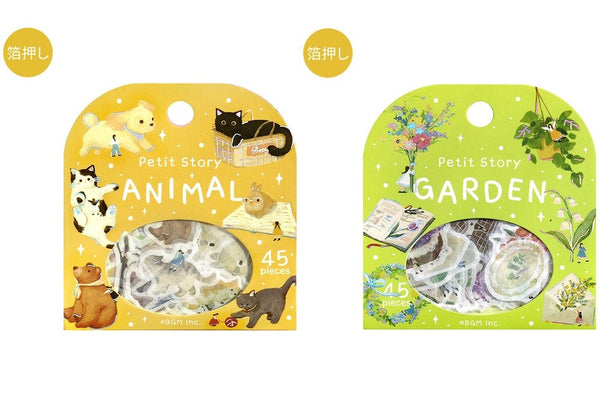 BGM Flake Stickers Set of 2 - Petit Story Animal & Garden | Papermind Stationery
