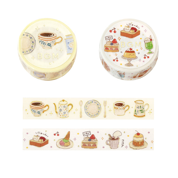 BGM 15mm Washi Tape Set - Afternoon Tea Set & Cafe Time | Papermind Stationery