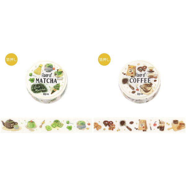BGM 15mm Washi Taps Set of 2 - Tokimeki Flavor Matcha & Coffee