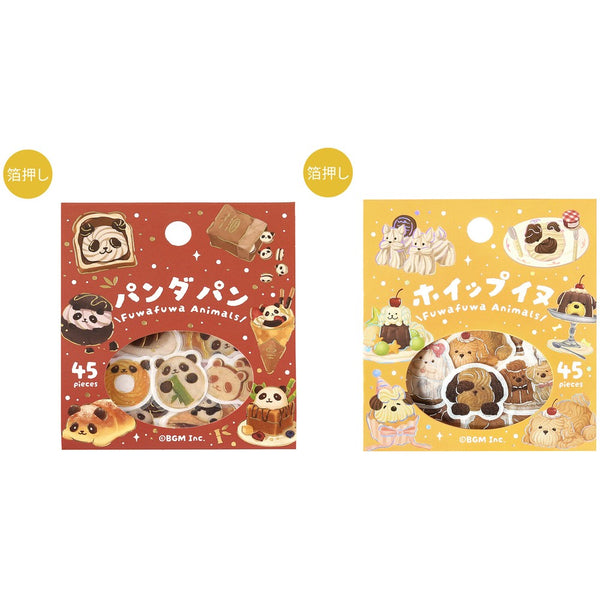 BGM Flake Stickers Set of 2 - Fluffy Panda Bread & Whipped Cream Dog