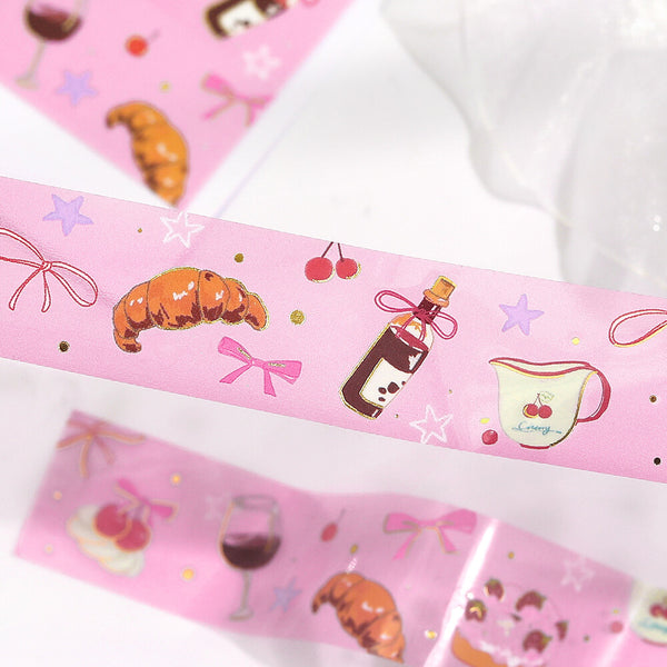 BGM 20mm Foil Stamp Clear Tape "Life" Sweet Time (Pack of 4) | papermindstationery.com