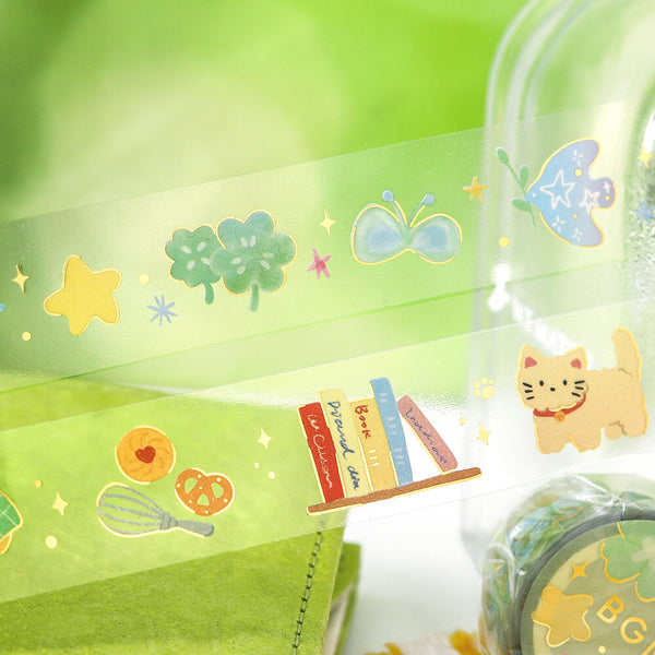 BGM 20mm Foil Stamp Clear Tape "Life" Lucky (Pack of 4) | papermindstationery.com