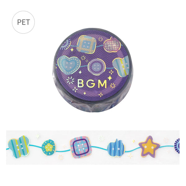 BGM 20mm Foil Stamp Clear Tape "Life" Colorful Buttons (Pack of 4) | papermindstationery.com