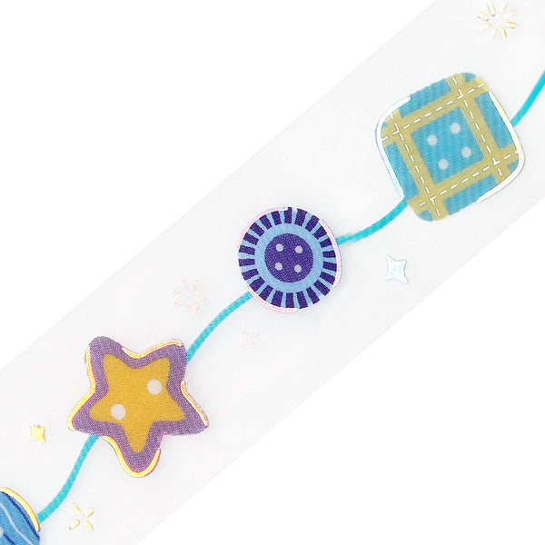 BGM 20mm Foil Stamp Clear Tape "Life" Colorful Buttons (Pack of 4) | papermindstationery.com
