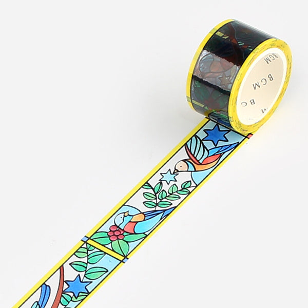 BGM 20mm Clear Tape "Stained Glass" Vol 1 Birds and Plants (Pack of 4) | papermindstationery.com