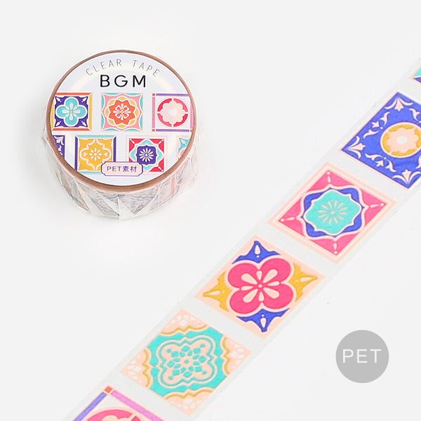 BGM 20mm Clear Tape "Stained Glass" Vol 1 Garden Tile (Pack of 4) | papermindstationery.com