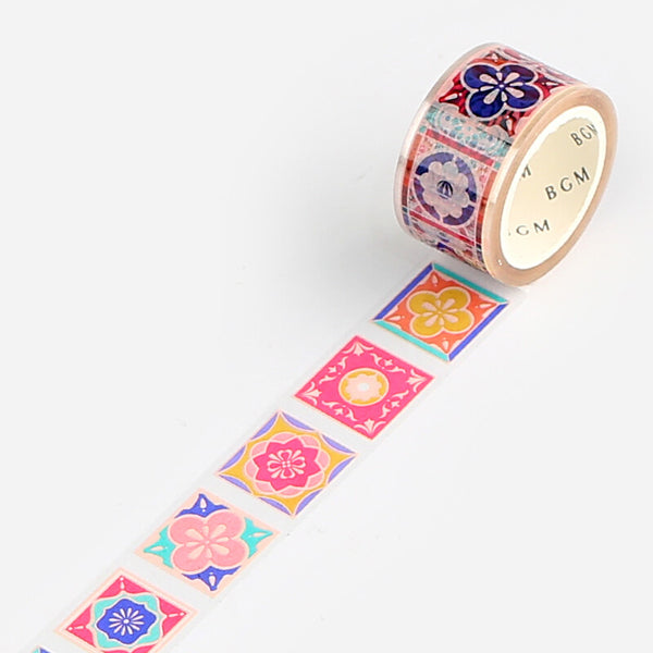 BGM 20mm Clear Tape "Stained Glass" Vol 1 Garden Tile (Pack of 4) | papermindstationery.com