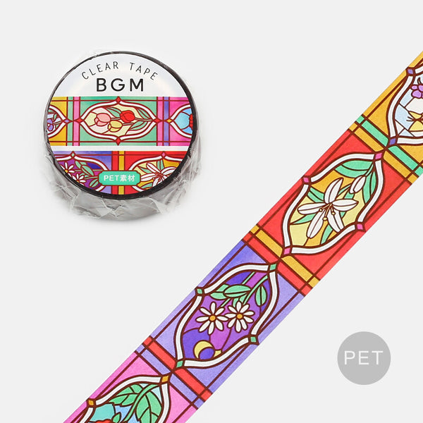 BGM 20mm Clear Tape "Stained Glass" Vol 2 Floral Garden (Pack of 4) | papermindstationery.com