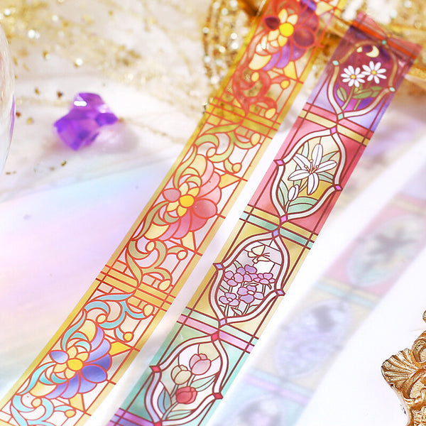BGM 20mm Clear Tape "Stained Glass" Vol 2 Floral Garden (Pack of 4) | papermindstationery.com