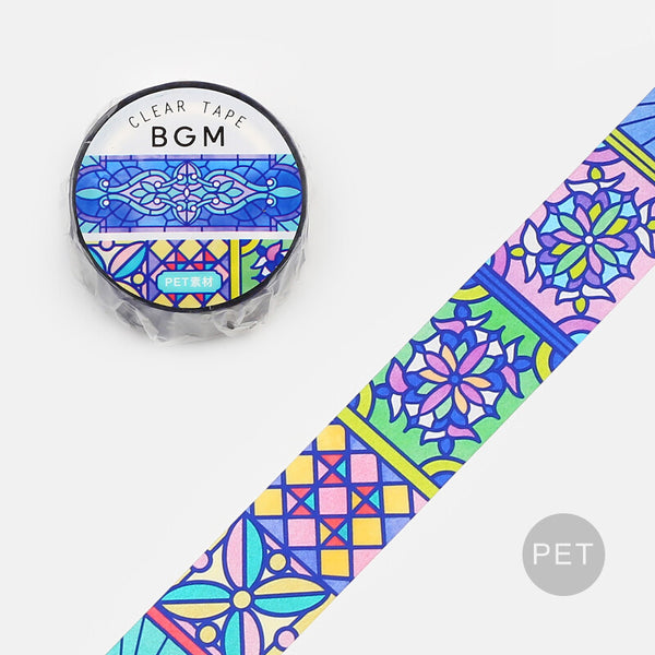 BGM 20mm Clear Tape "Stained Glass" Vol 2 Kaleidoscope (Pack of 4) | papermindstationery.com