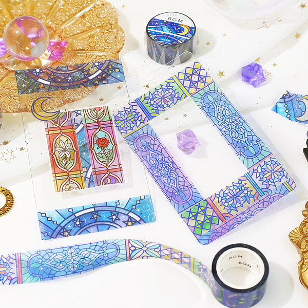 BGM 20mm Clear Tape "Stained Glass" Vol 2 Kaleidoscope (Pack of 4) | papermindstationery.com