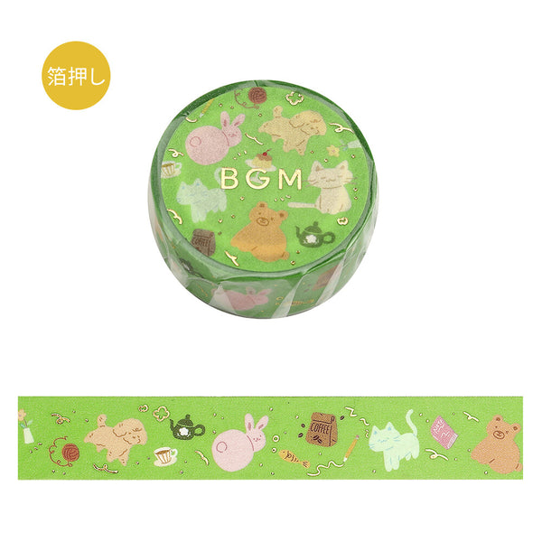 BGM 15mm Foil Stamp Washi Tapes "Life" Animal Carnival (Pack of 4) | papermindstationery.com