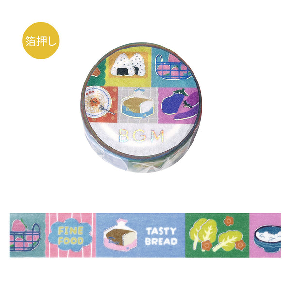 BGM 15mm Foil Stamp Washi Tapes "Life" Pop Food (Pack of 4) | papermindstationery.com