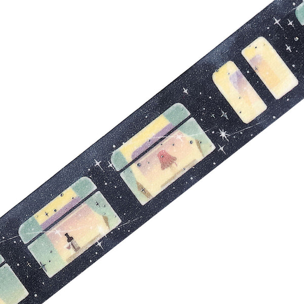 BGM 15mm Foil Stamp Washi Tapes "Life" Sleeper train in the stars (Pack of 4) | papermindstationery.com