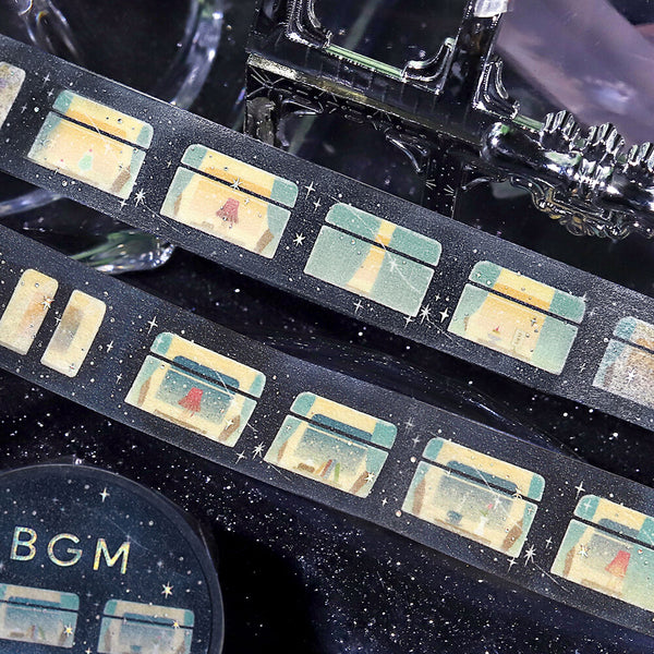 BGM 15mm Foil Stamp Washi Tapes "Life" Sleeper train in the stars (Pack of 4) | papermindstationery.com