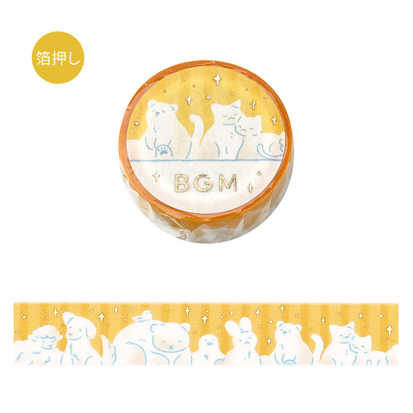 BGM 15mm Foil Stamp Washi Tapes "Life" Animal Hiyori (Pack of 4) | papermindstationery.com