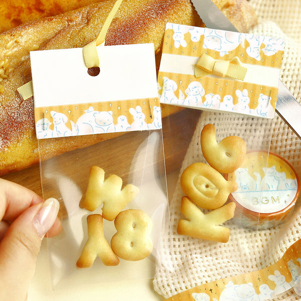 BGM 15mm Foil Stamp Washi Tapes "Life" Animal Hiyori (Pack of 4) | papermindstationery.com