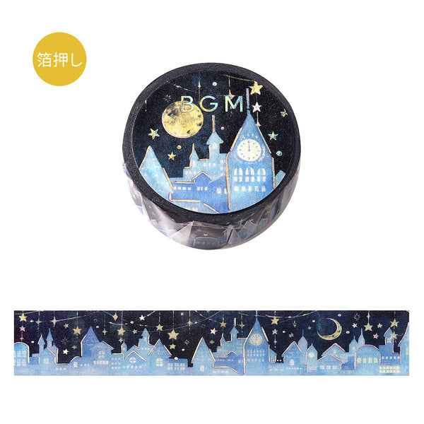 BGM 15mm Foil Stamp Washi Tapes "Life" Starry City (Pack of 4) | papermindstationery.com