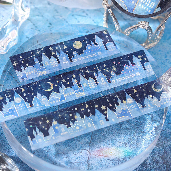 BGM 15mm Foil Stamp Washi Tapes "Life" Starry City (Pack of 4) | papermindstationery.com