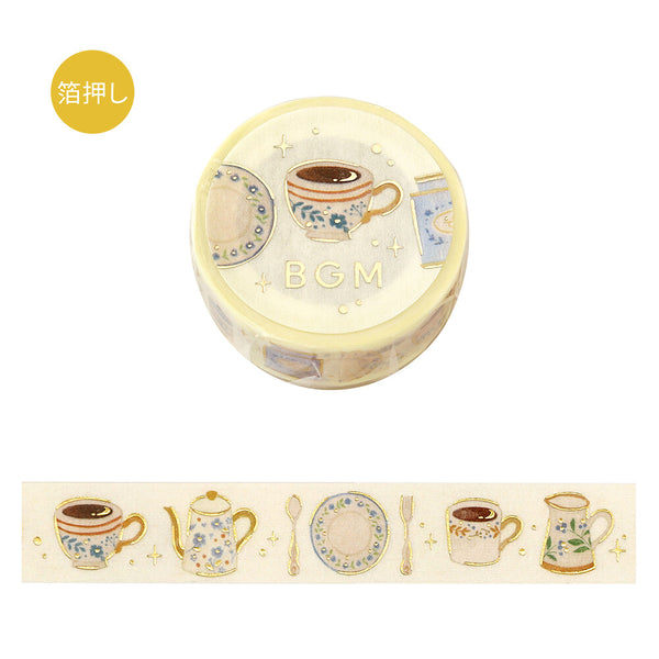 BGM 15mm Foil Stamp Washi Tapes "Life" Afternoon Tea Set (Pack of 4) | papermindstationery.com