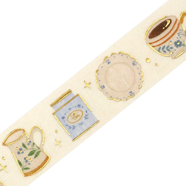 BGM 15mm Foil Stamp Washi Tapes "Life" Afternoon Tea Set (Pack of 4) | papermindstationery.com