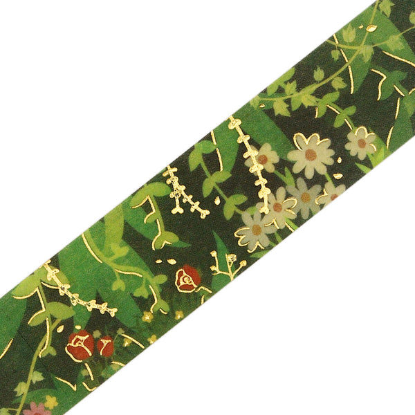 BGM 15mm Foil Stamp Washi Tapes "Life" Green Path (Pack of 4) | papermindstationery.com
