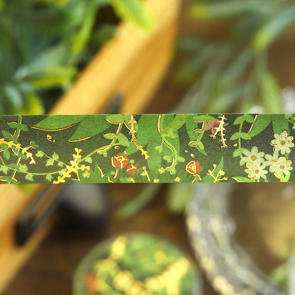 BGM 15mm Foil Stamp Washi Tapes "Life" Green Path (Pack of 4) | papermindstationery.com