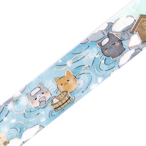 BGM 15mm Foil Stamp Washi Tapes "Life" Cat Bath (Pack of 4) | papermindstationery.com