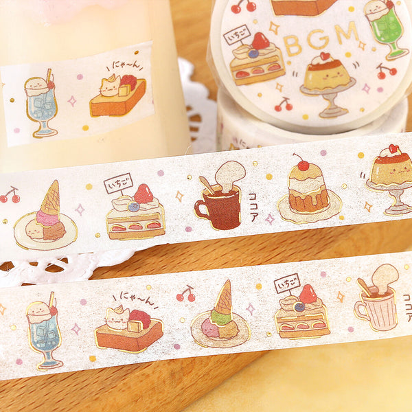 BGM 15mm Foil Stamp Washi Tapes "Life" Cafe Time (Pack of 4) | papermindstationery.com
