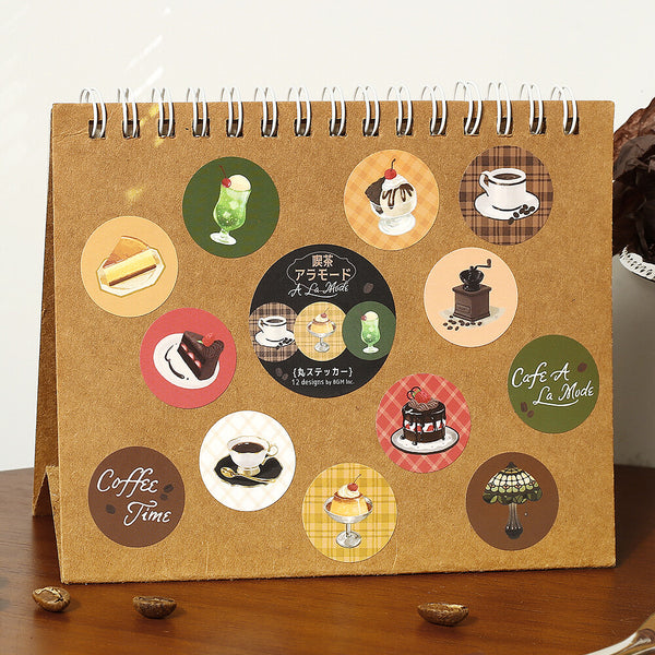 BGM Round Stickers Roll - Café a la mode (Pack of 4) | papermindstationery.com