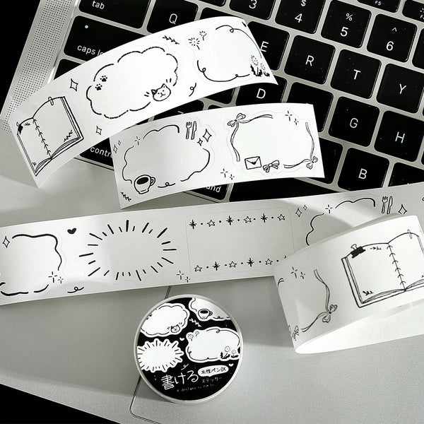 BGM Writable Stickers Roll - Sketch (Pack of 4) | papermindstationery.com