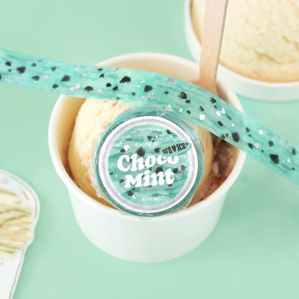 BGM 15mm Foil Stamp Washi Tapes "We Love ICE" Chocolate Mint (Pack of 4) | papermindstationery.com